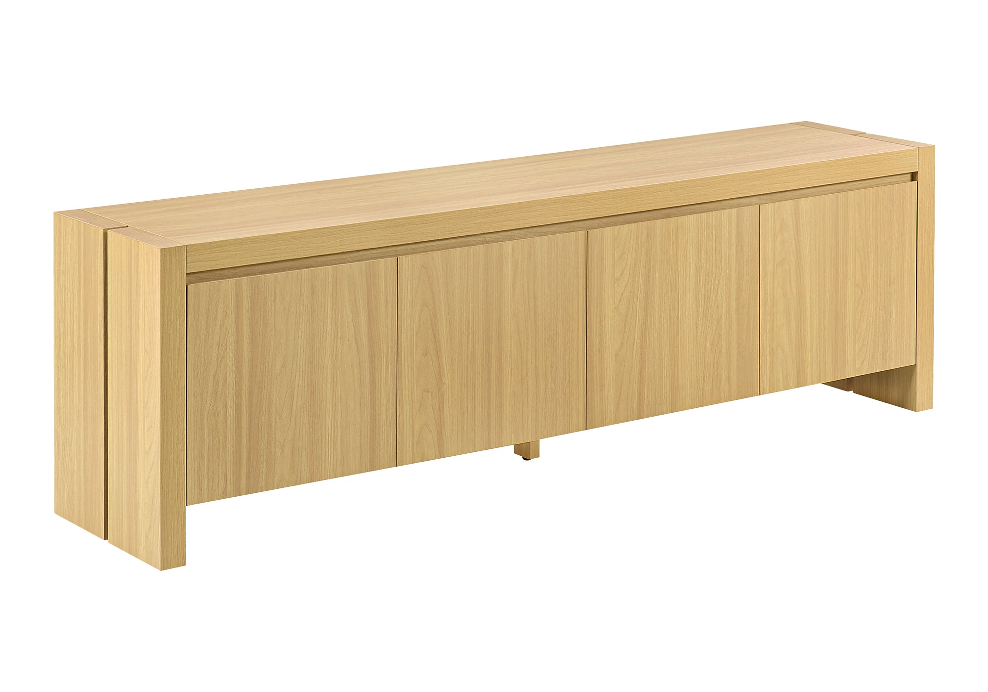 MN-552885    Tv Stand, 72 Inch, Console, Storage Cabinet, Media Entertainment Center, Living Room, Bedroom, Natural Laminate, Contemporary, Modern