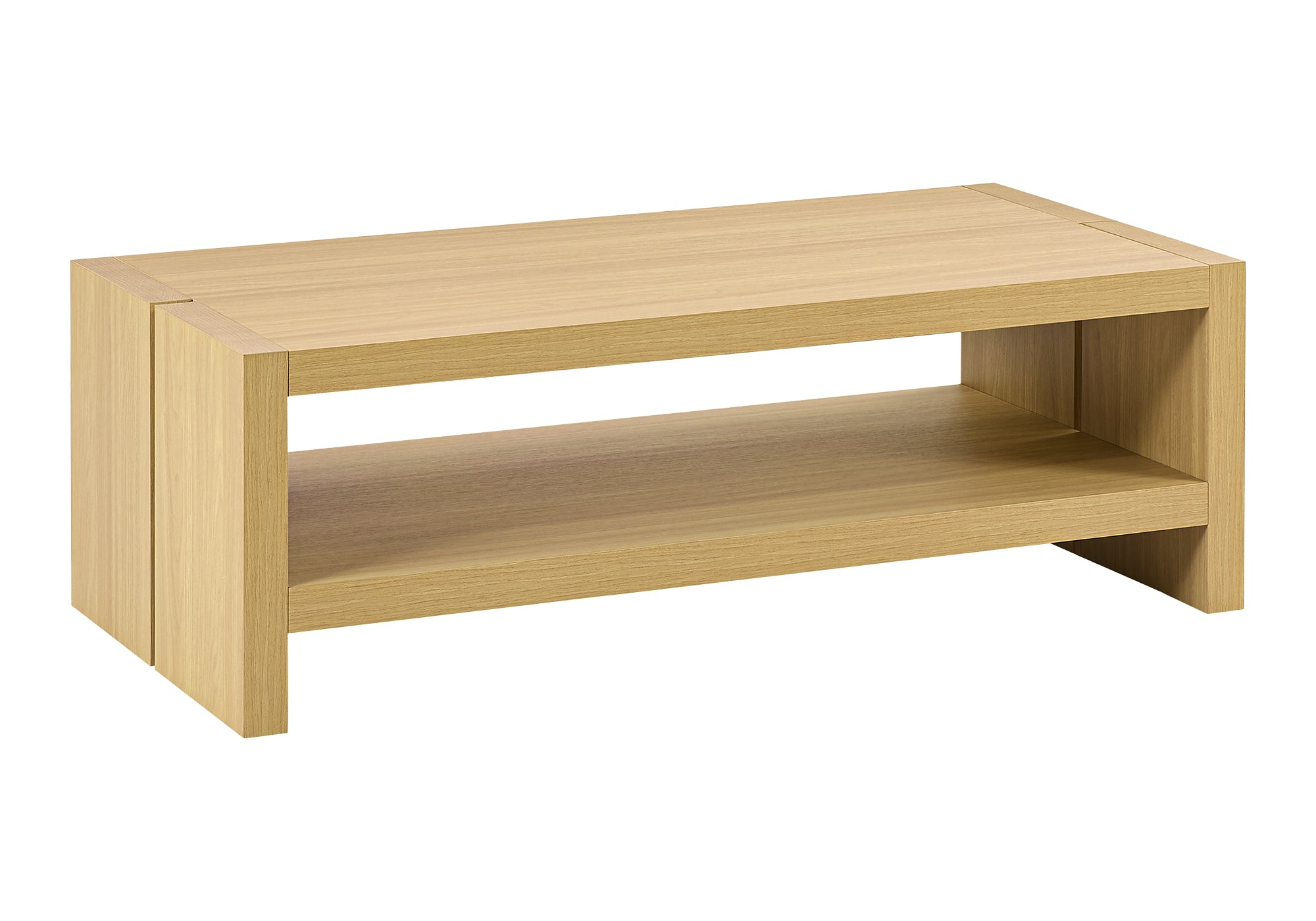 MN-562886    Coffee Table, 48"l, Cocktail, Rectangular, Living Room, Natural Oak Laminate, Contemporary, Modern