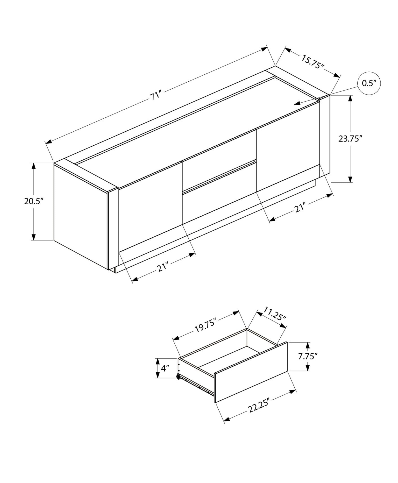 MN-592890    Tv Stand, 72 Inch, Console, Media Entertainment Center, Storage Cabinet, Drawers, Living Room, Bedroom, Contemporary, Modern