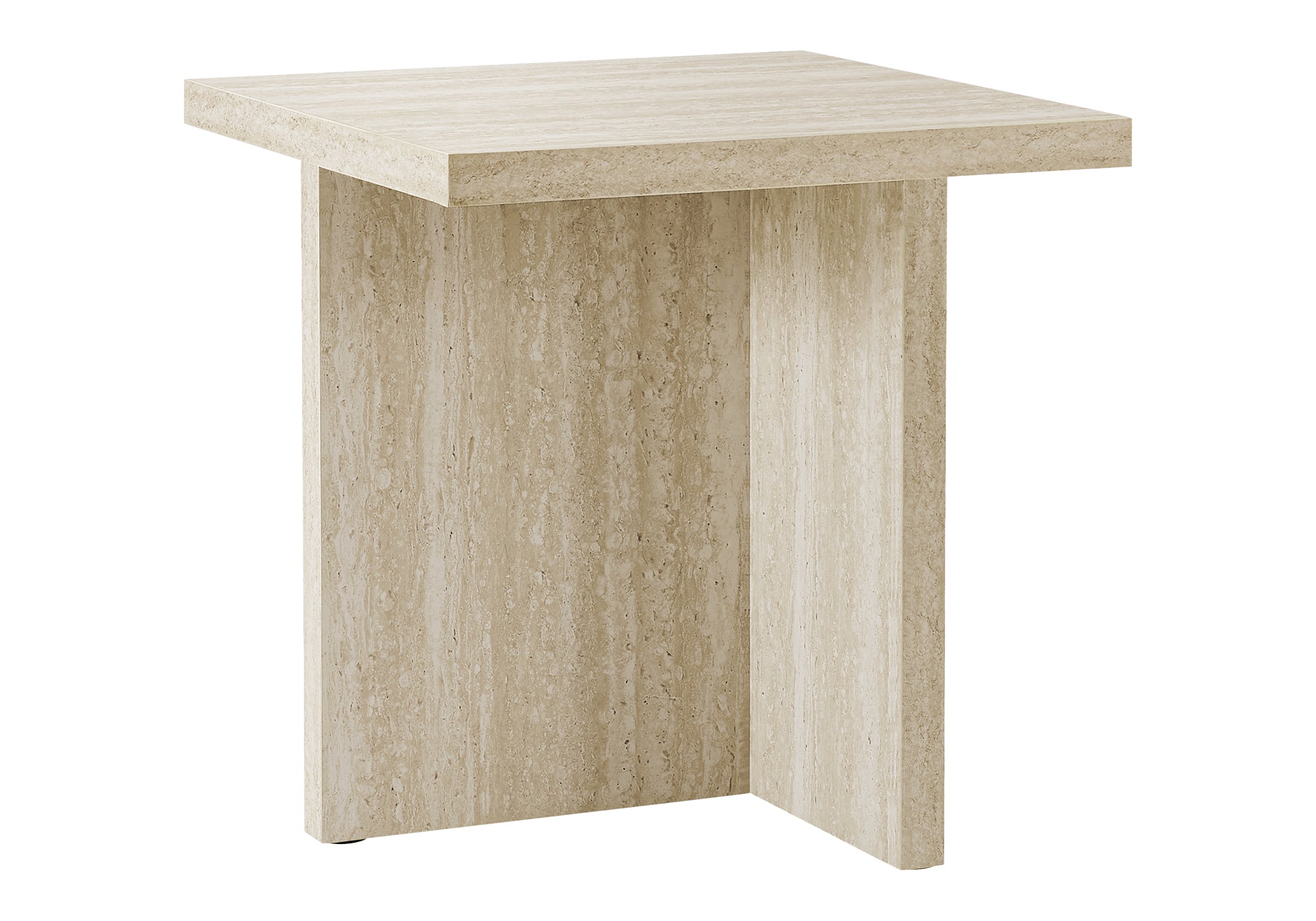 MN-612892    Accent Table, 24"h, End, Side Table, Living Room, Nightstand, Bedroom, Travertine Stone-look Laminate, Contemporary, Modern