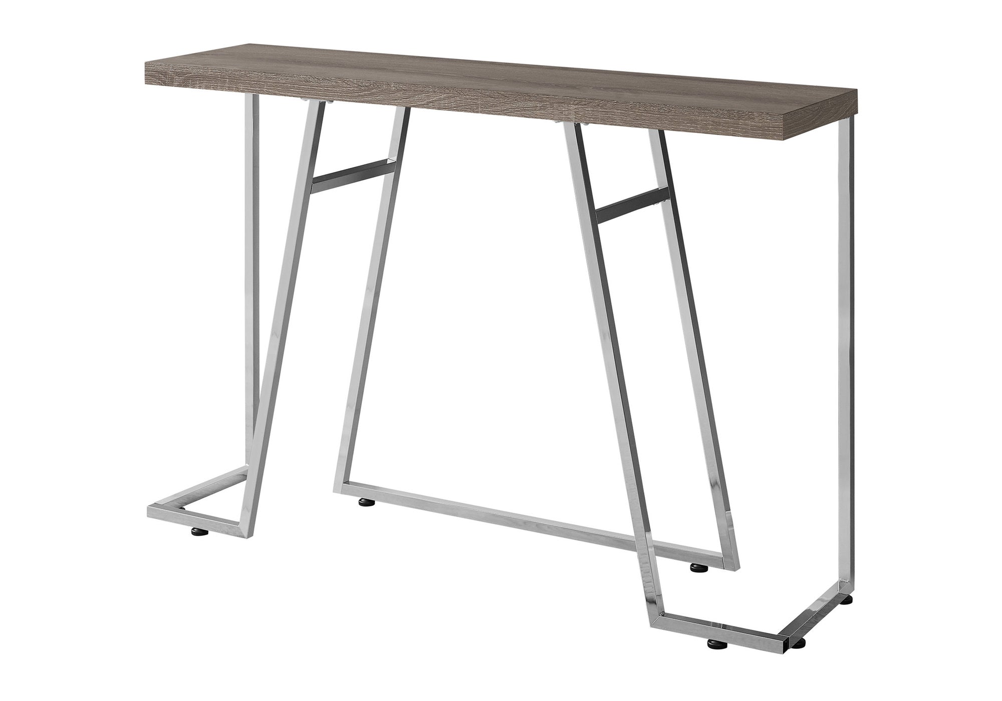 MN-873169    Accent Table, Console, Entryway, Narrow, Sofa, Living Room, Bedroom, Brown Laminate, Chrome Metal, Contemporary, Modern