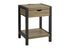 MN-963200    Accent Table, 24"h, 2 Tier, End, Side Table, Nightstand, Lamp, Storage Drawer, Dark Taupe Laminate, Black Metal, Contemporary