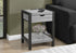 MN-A983201    Accent Table, 24"h, 2 Tier, End, Side Table, Nightstand, Lamp, Storage Drawer, Grey Laminate, Black Metal, Contemporary