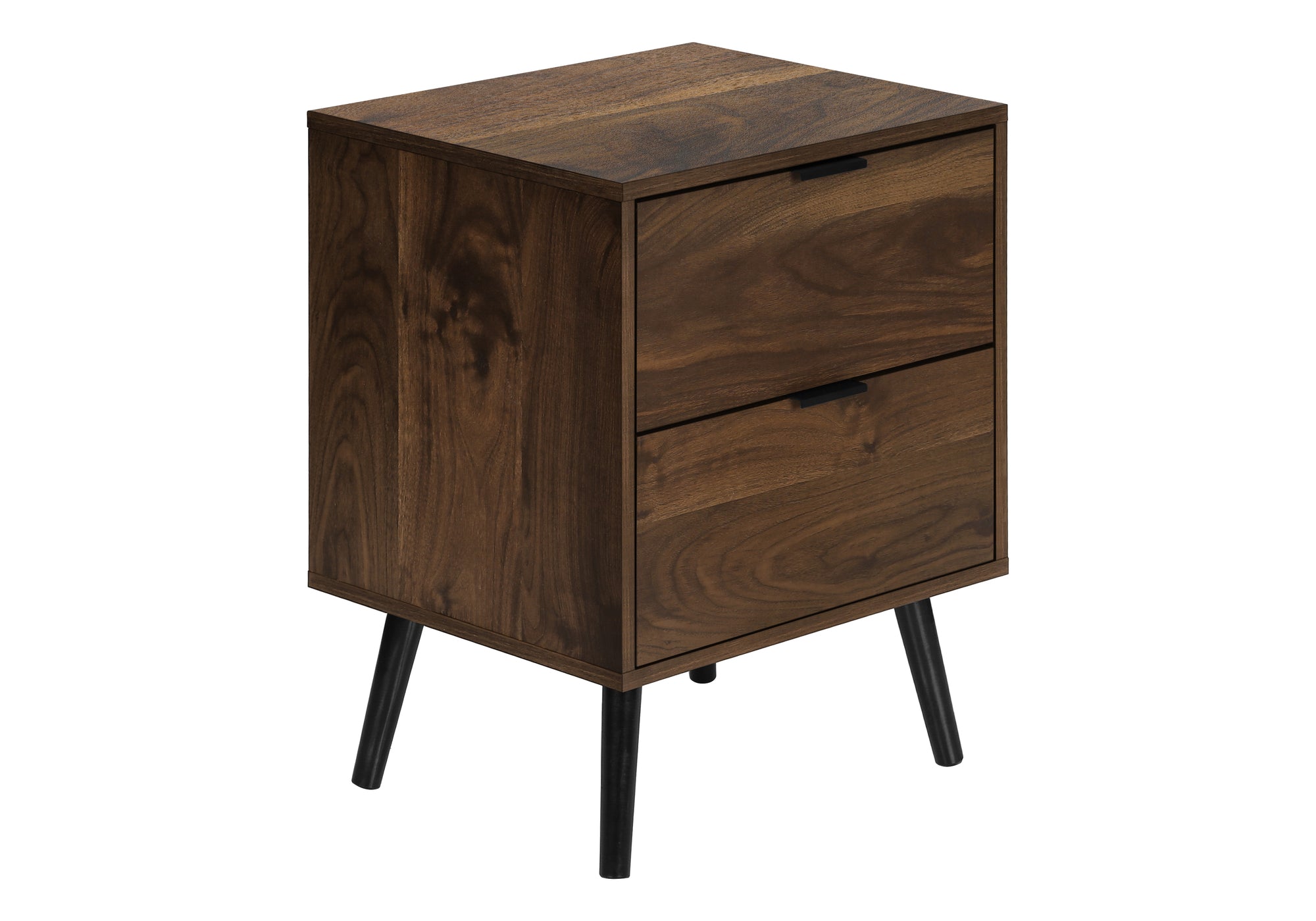 MN-E253607    Accent Table, Bedroom, End, Living Room, Nightstand, Side Table, Storage Drawer, Walnut Laminate, Modern, Contemporary