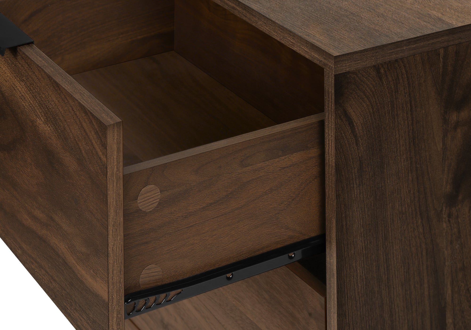 MN-E253607    Accent Table, Bedroom, End, Living Room, Nightstand, Side Table, Storage Drawer, Walnut Laminate, Modern, Contemporary