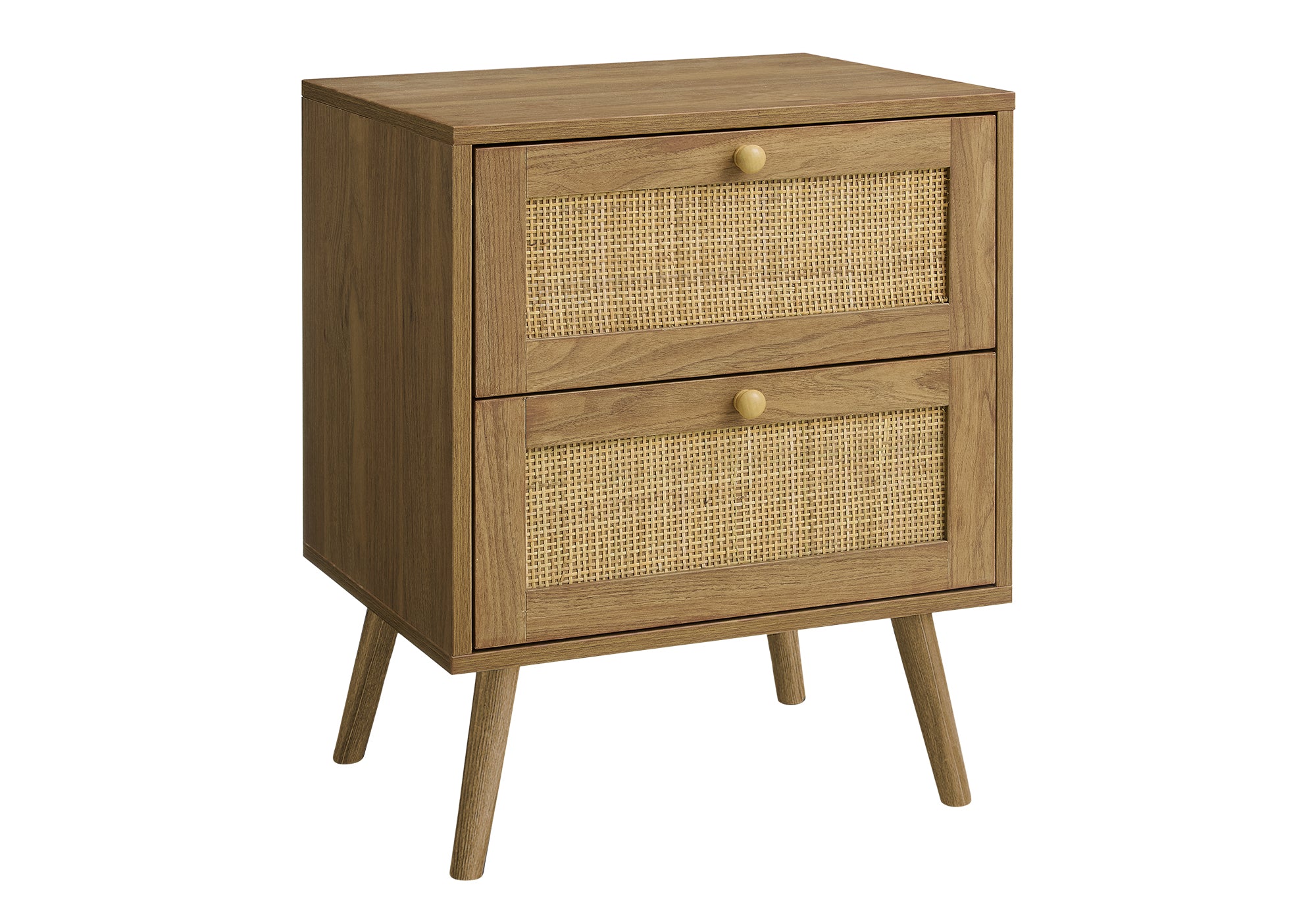 MN-323614    Accent Table, Side Table, End, Bedroom, Living Room, Nightstand, Storage Drawer, Walnut Laminate, Modern, Contemporary