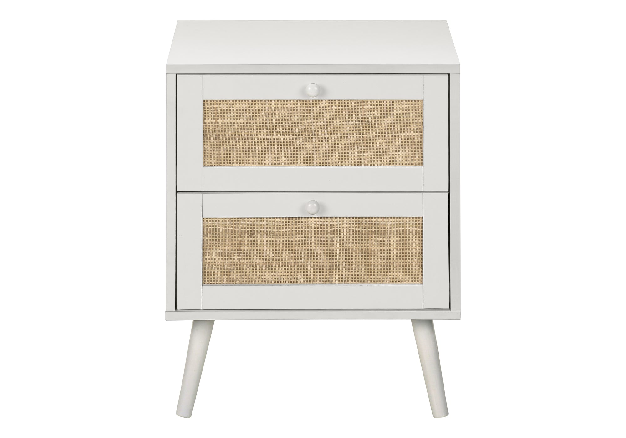 MN-E323619    Accent Table, Side Table, End, Bedroom, Living Room, Nightstand, Storage Drawer, White Laminate, Modern, Contemporary