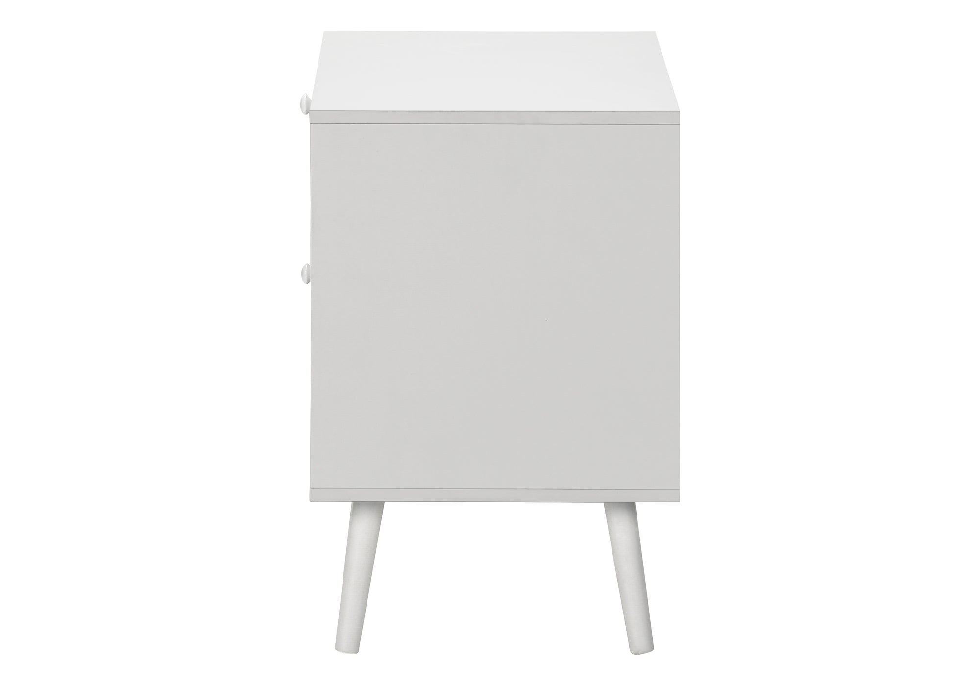 MN-E323619    Accent Table, Side Table, End, Bedroom, Living Room, Nightstand, Storage Drawer, White Laminate, Modern, Contemporary