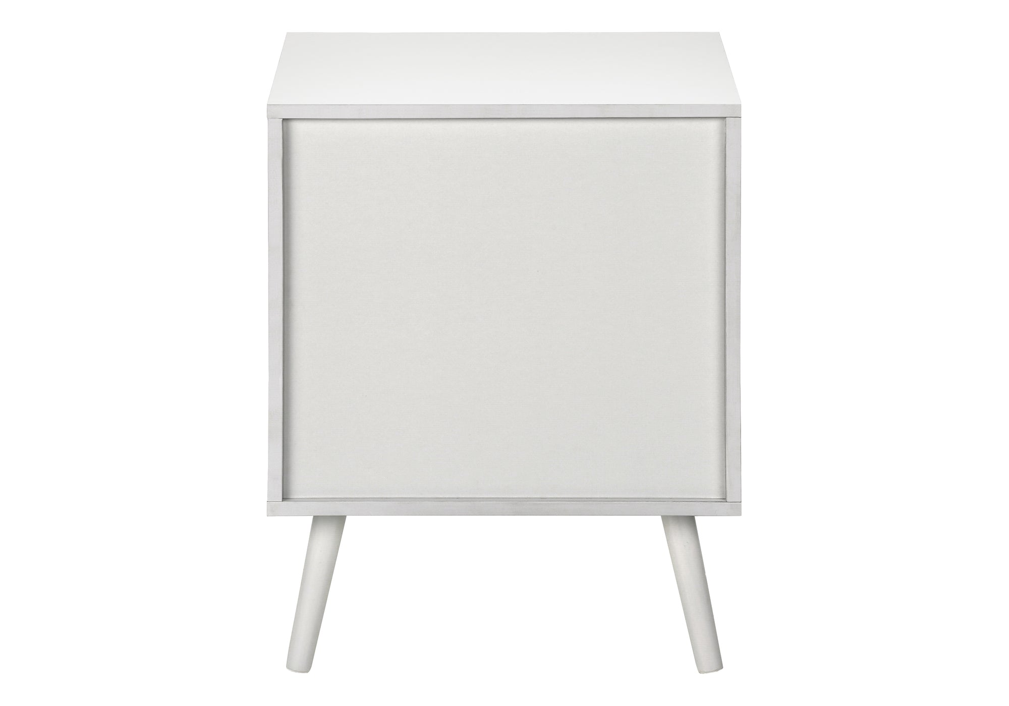 MN-E323619    Accent Table, Side Table, End, Bedroom, Living Room, Nightstand, Storage Drawer, White Laminate, Modern, Contemporary