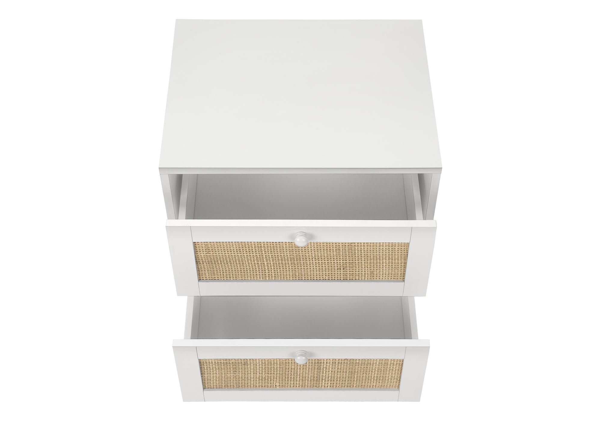 MN-E323619    Accent Table, Side Table, End, Bedroom, Living Room, Nightstand, Storage Drawer, White Laminate, Modern, Contemporary