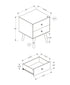MN-G393627    Accent Table, Bedroom, End, Living Room, Nightstand, Side Table, Storage Drawer, White Laminate, Modern, Contemporary