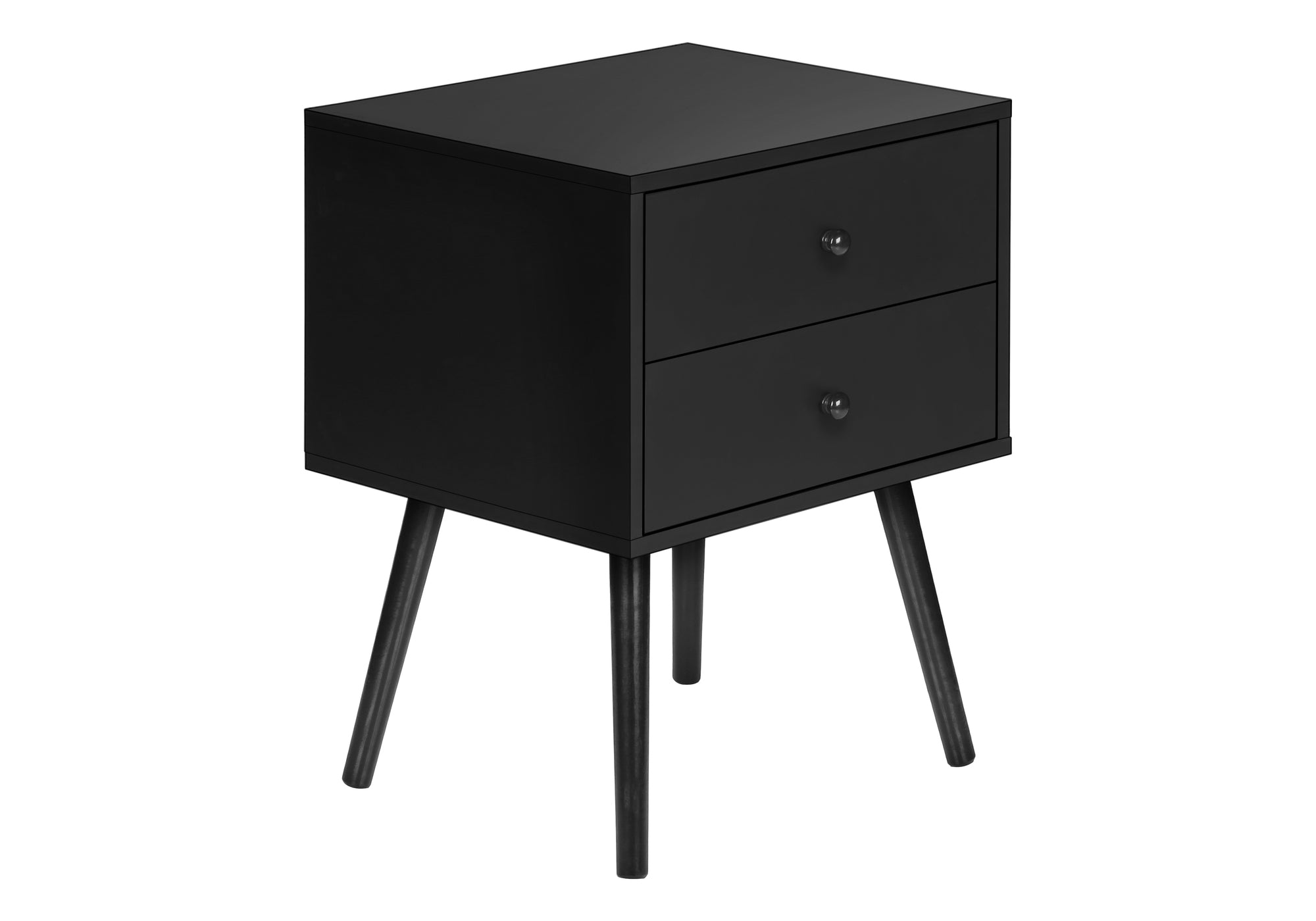 MN-393628    Accent Table, Bedroom, End, Living Room, Nightstand, Side Table, Storage Drawer, Black Laminate, Modern, Contemporary