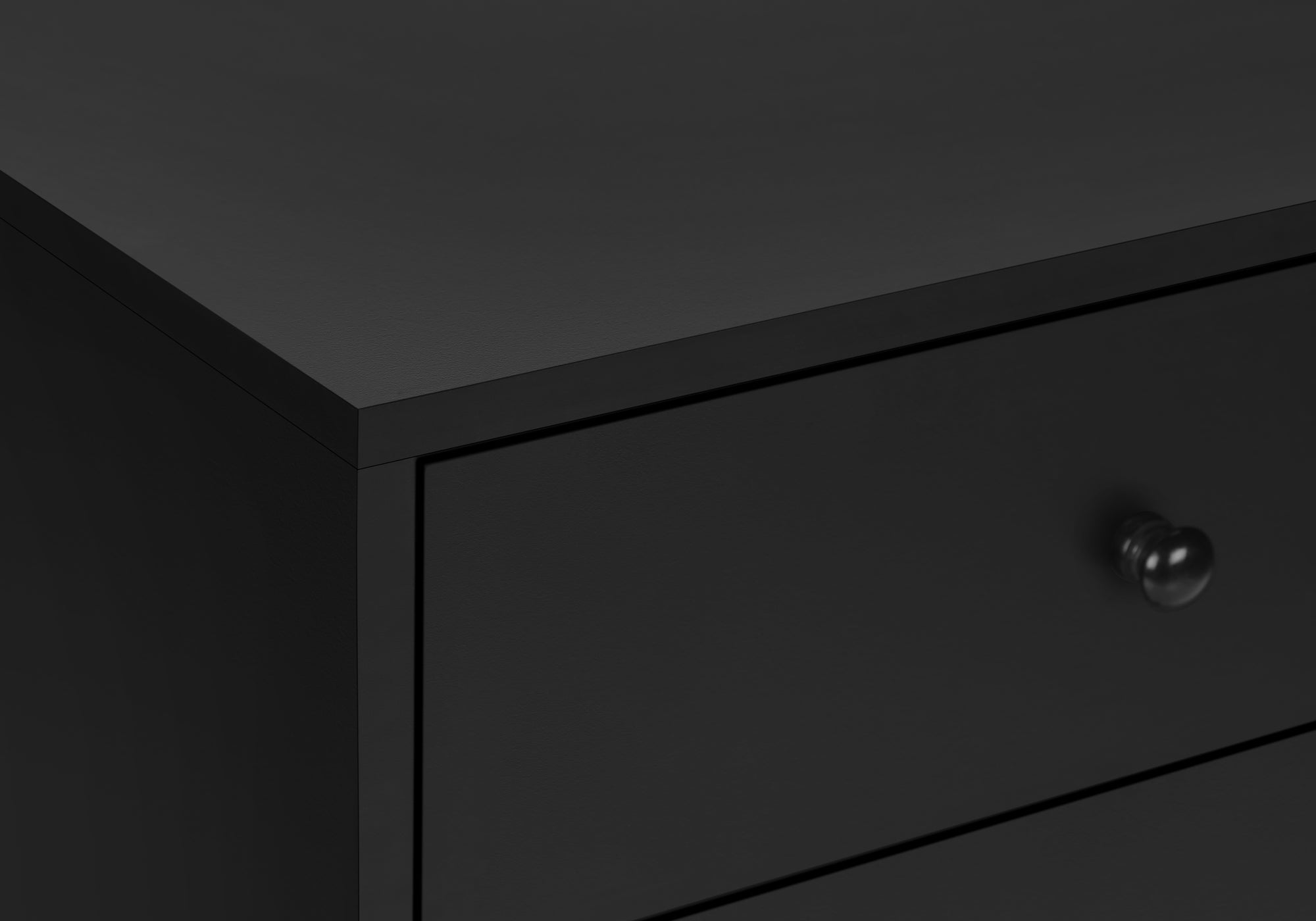 MN-393628    Accent Table, Bedroom, End, Living Room, Nightstand, Side Table, Storage Drawer, Black Laminate, Modern, Contemporary