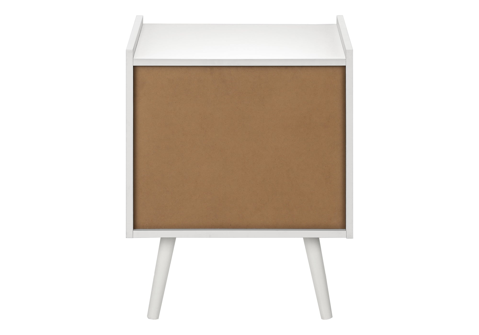MN-663666    Accent Table, Side Table, End, Storage Drawer, Nightstand, Bedroom, Living Room, White Laminate, Contemporary, Modern
