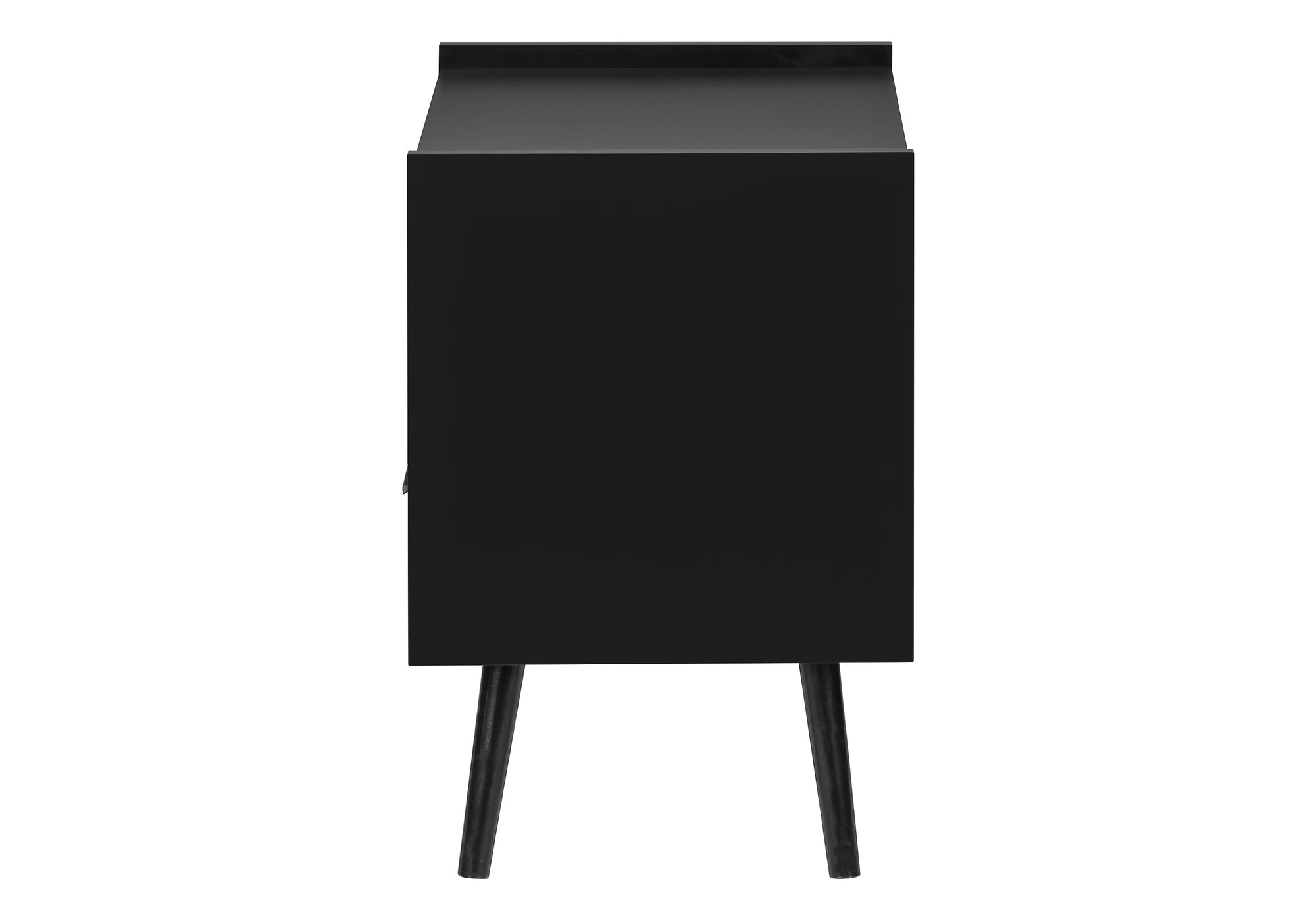 MN-F663667    Accent Table, Side Table, End, Storage Drawer, Nightstand, Bedroom, Living Room, Black Laminate, Contemporary, Modern