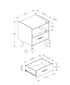 MN-F663668    Accent Table, Side Table, End, Storage Drawer, Nightstand, Bedroom, Living Room, Grey Laminate, Contemporary, Modern