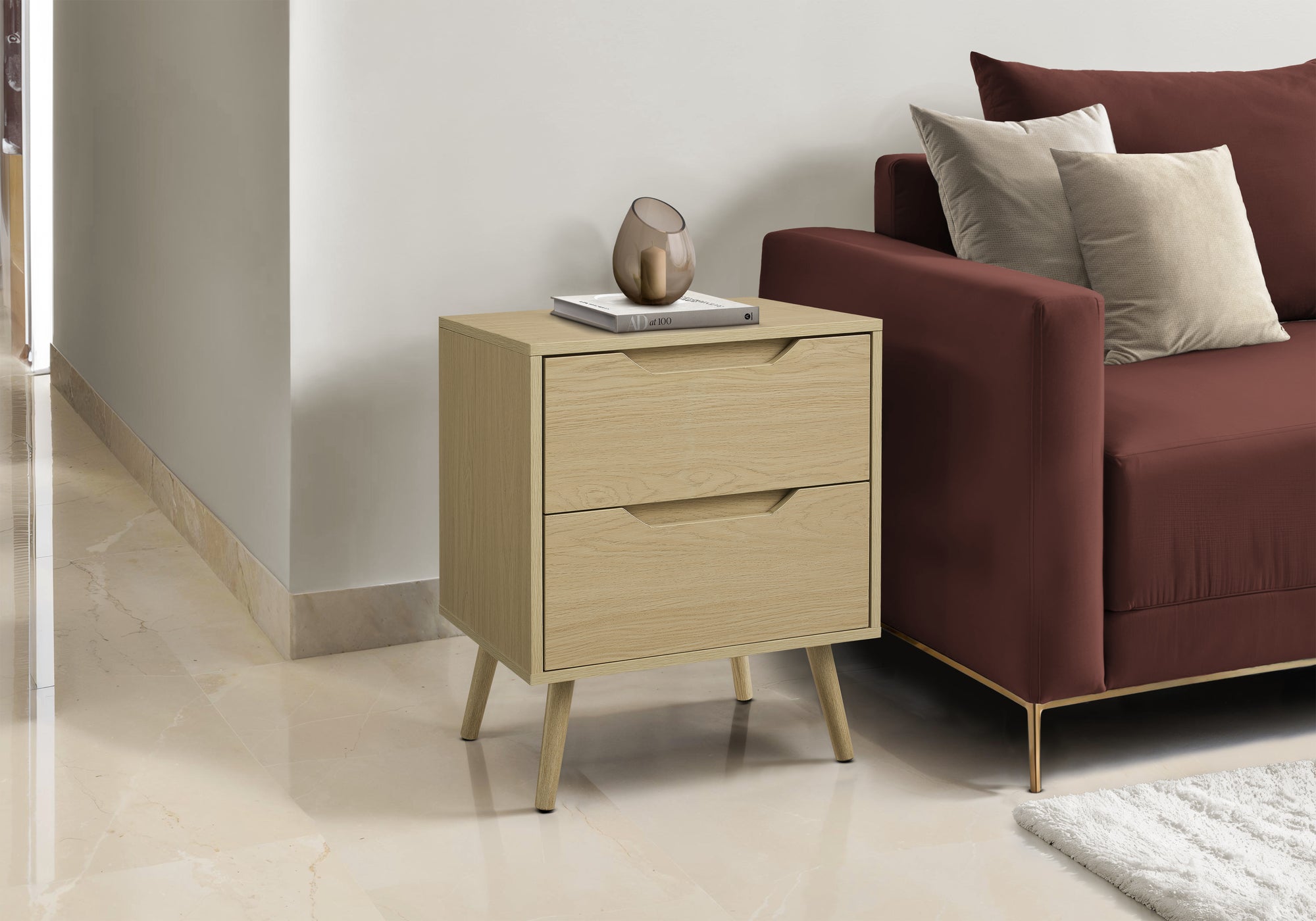 MN-P823692    Accent Table, Side Table, End, Storage Drawer, Nightstand, Bedroom, Living Room, Natural Laminate, Modern, Contemporary