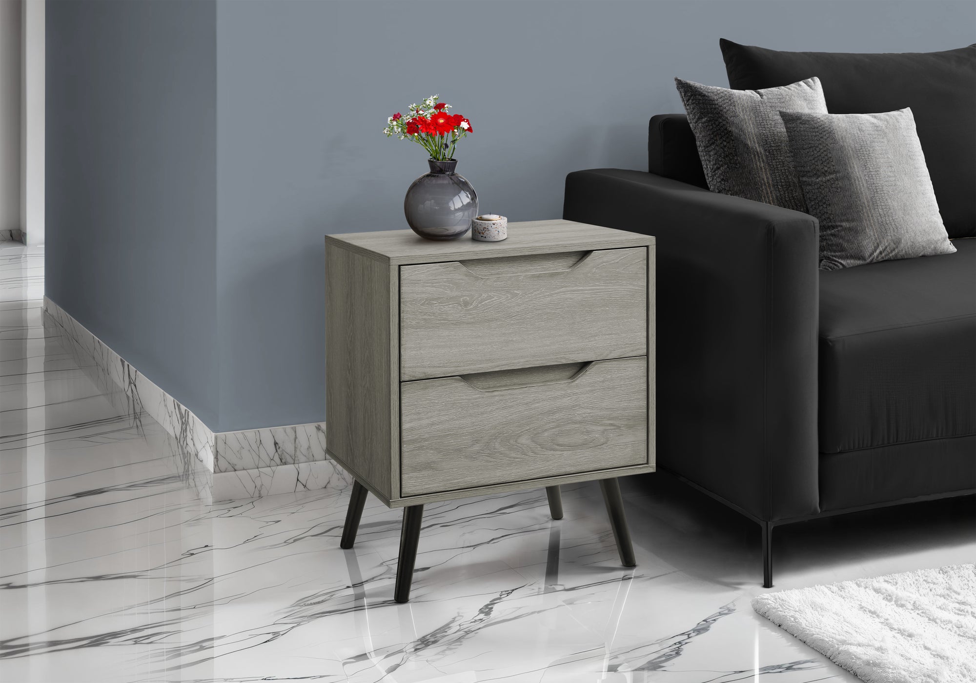 MN-P823693    Accent Table, Side Table, End, Storage Drawer, Nightstand, Bedroom, Living Room, Taupe Laminate, Modern, Contemporary