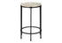 MN-933758    Accent Table, End, Round, Side Table, Small, Lamp, Living Room, Bedroom, Nightstand, Cream Stone Laminate, Black Metal, Contemporary