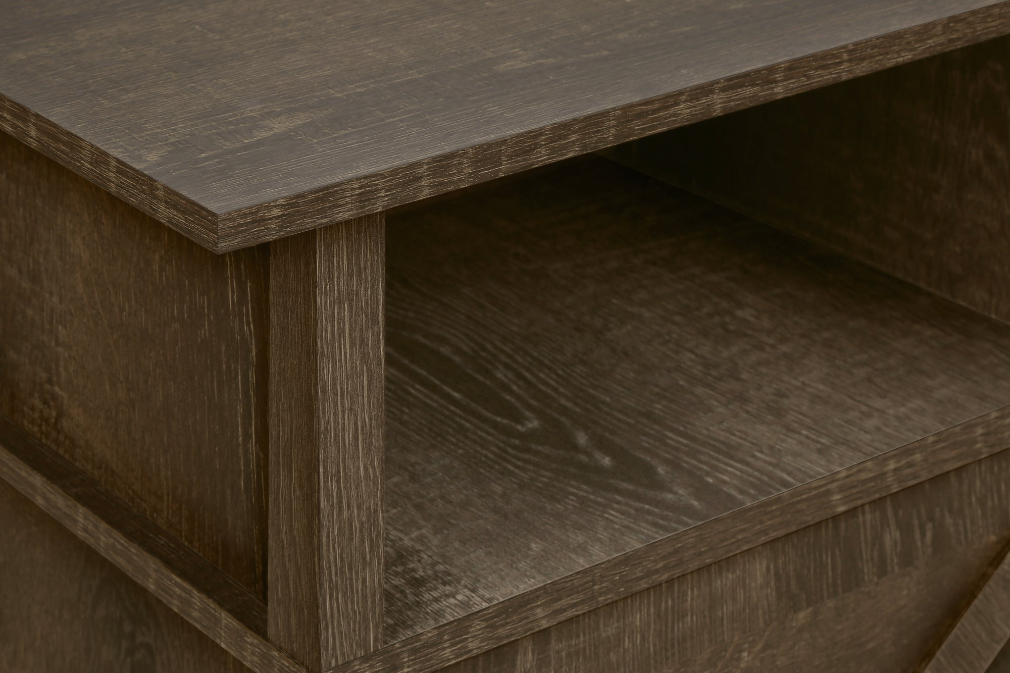 MN-Z133811    Accent Table, Side Table, End, Living Room, Small, Storage, Dark Oak Laminate, Transitional
