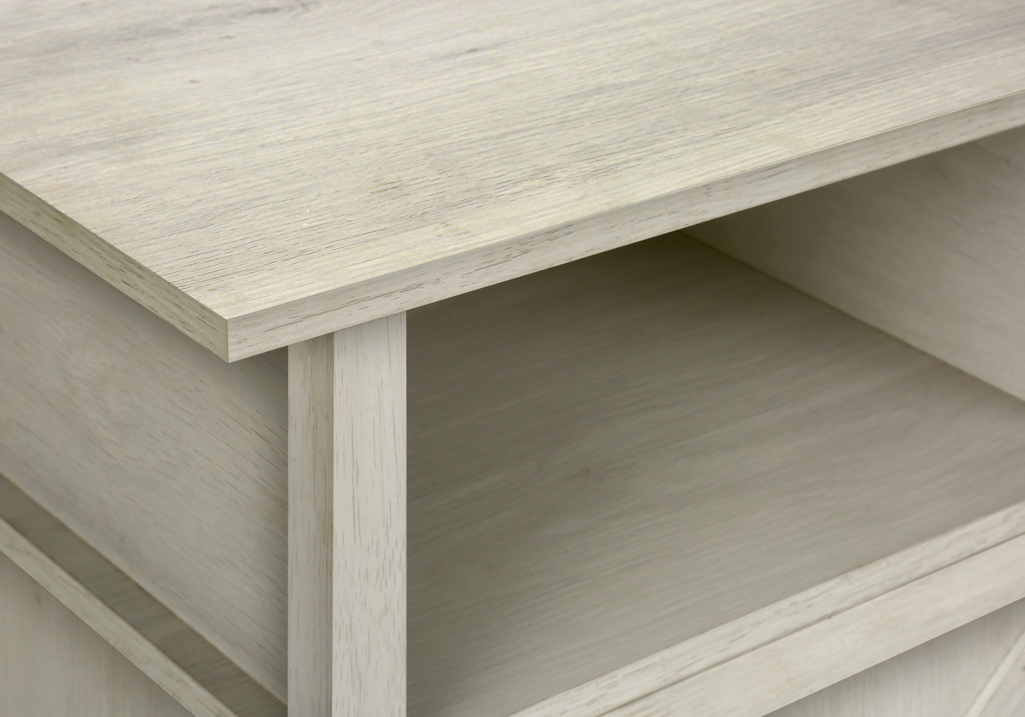 MN-Z133812    Accent Table, Side Table, End, Living Room, Small, Storage, Washed Oak Laminate, Transitional