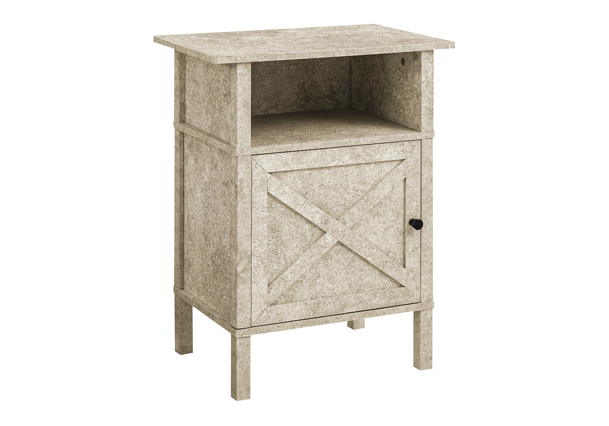 MN-Z133813    Accent Table, Side Table, End, Living Room, Small, Storage, Cream Stone Laminate, Transitional
