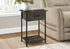 MN-353815    Accent Table, 2 Tier, End, Lamp, Living Room, Side Table, Storage Drawer, Small, Dark Bronze Laminate, Black Metal, Contemporary