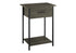 MN-353815    Accent Table, 2 Tier, End, Lamp, Living Room, Side Table, Storage Drawer, Small, Dark Bronze Laminate, Black Metal, Contemporary