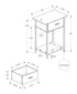 MN-J353816    Accent Table, 2 Tier, End, Lamp, Living Room, Side Table, Storage Drawer, Small, Dark Oak Laminate, Black Metal, Contemporary