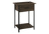 MN-J353816    Accent Table, 2 Tier, End, Lamp, Living Room, Side Table, Storage Drawer, Small, Dark Oak Laminate, Black Metal, Contemporary