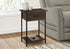MN-J353816    Accent Table, 2 Tier, End, Lamp, Living Room, Side Table, Storage Drawer, Small, Dark Oak Laminate, Black Metal, Contemporary