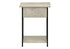 MN-383818    Accent Table, 2 Tier, End, Lamp, Living Room, Side Table, Storage Drawer, Small, Cream Stone Laminate, Black Metal, Contemporary
