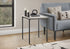 MN-193826    Accent Table, 22" H, Side Table, End, Small, Nightstand, Square, Bedroom, Living Room, Washed Oak Laminate, Black Metal, Contemporary, Modern