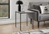 MN-V213828    Accent Table, 22" H, Side Table, End, Small, Nightstand, Square, Bedroom, Living Room, Grey Laminate, Black Metal, Contemporary, Modern