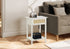 MN-K413843    Accent Table, 2 Tier, End, Nightstand, Side Table, Storage Drawer, Bedroom, Living Room, White Laminate, Transitional