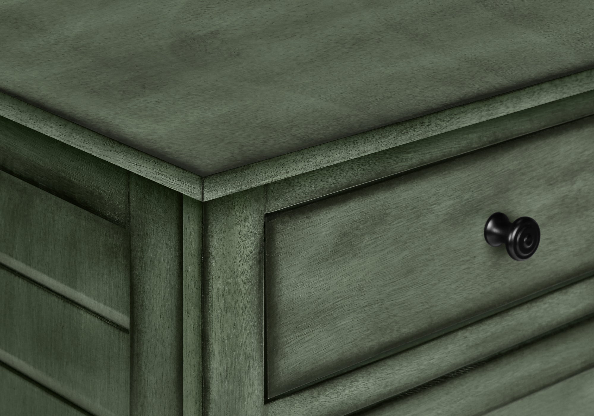 MN-593948    Accent Table, Nightstand, Storage Drawer, End, Side Table, Bedroom, Lamp, Storage, Antique Green Veneer, Transitional
