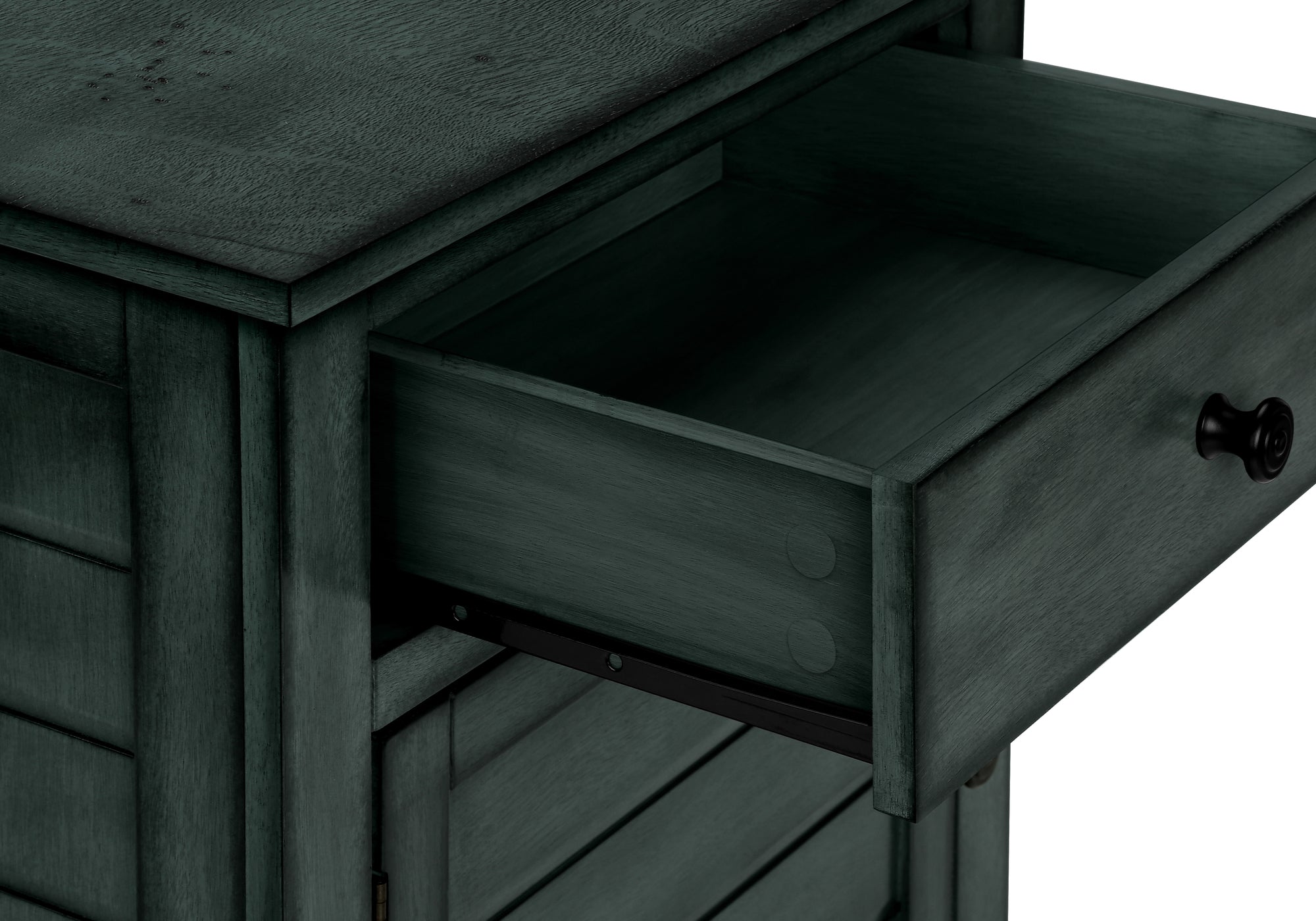 MN-603949    Accent Table, Nightstand, Storage Drawer, End, Side Table, Bedroom, Lamp, Storage, Antique Blue Veneer, Transitional