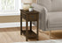 MN-633953    Accent Table, End, Side Table, Nightstand, Bedroom, Narrow, Storage Drawer, Brown Veneer, Transitional