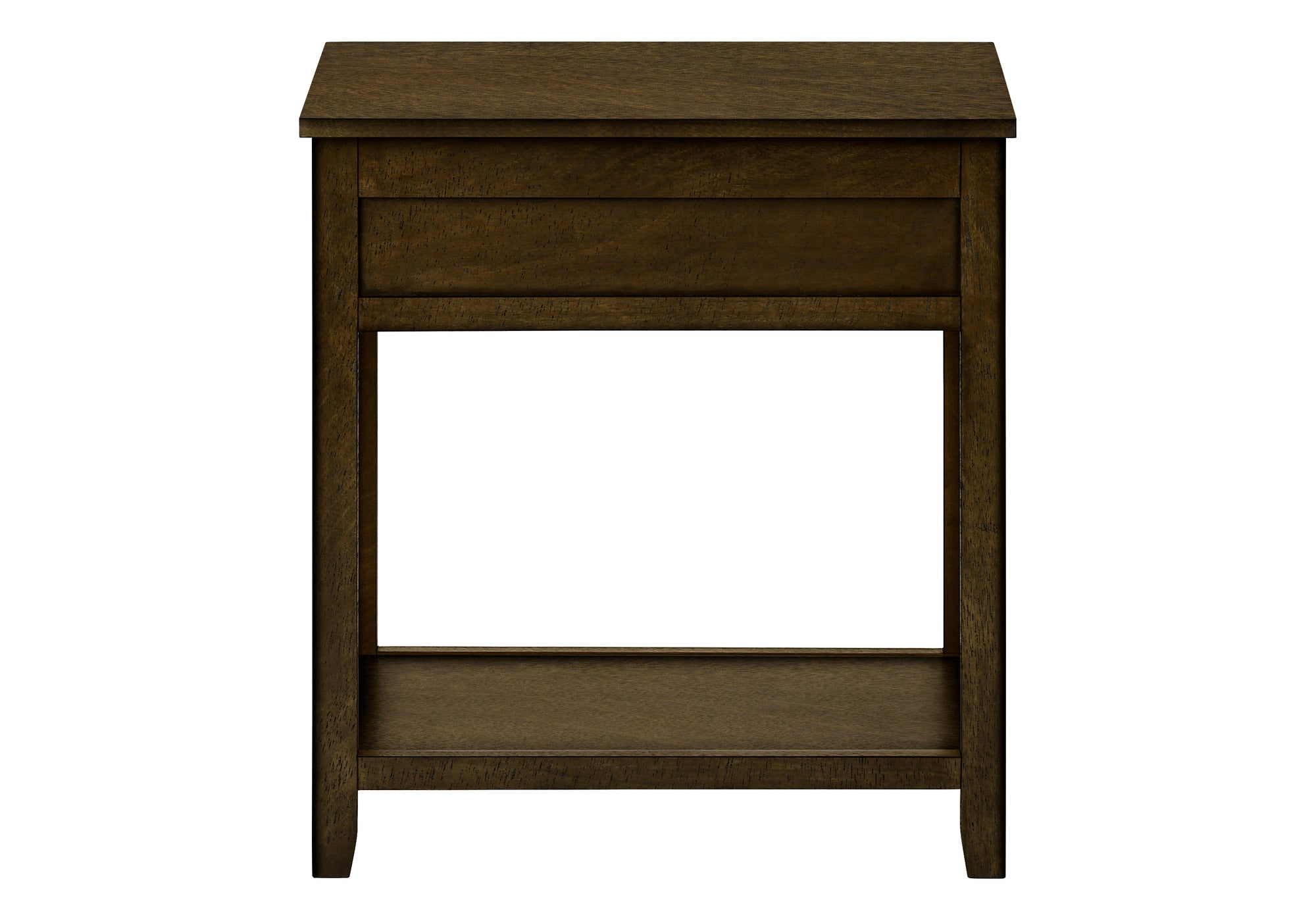 MN-633953    Accent Table, End, Side Table, Nightstand, Bedroom, Narrow, Storage Drawer, Brown Veneer, Transitional