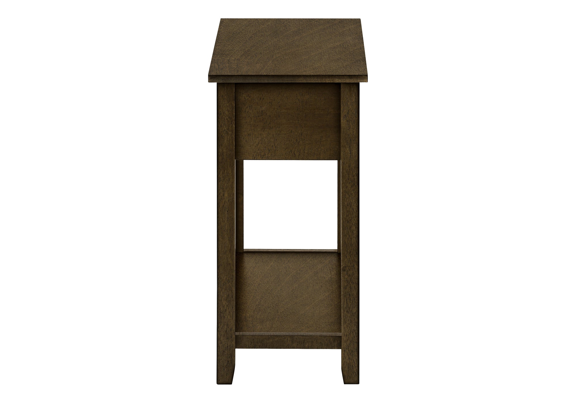 MN-633953    Accent Table, End, Side Table, Nightstand, Bedroom, Narrow, Storage Drawer, Brown Veneer, Transitional