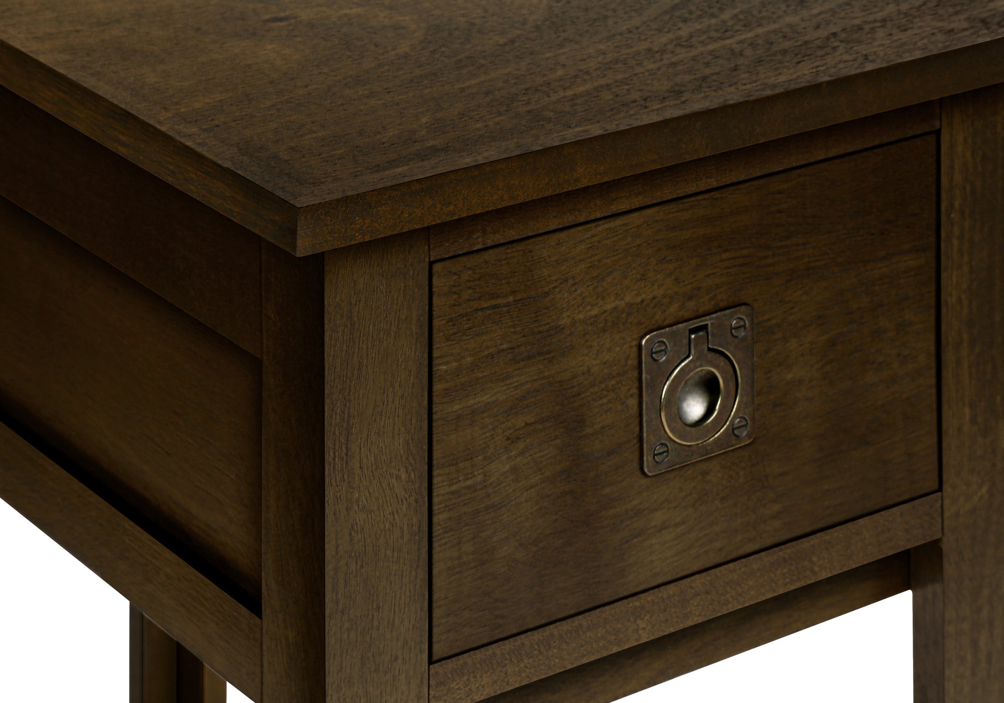 MN-633953    Accent Table, End, Side Table, Nightstand, Bedroom, Narrow, Storage Drawer, Brown Veneer, Transitional