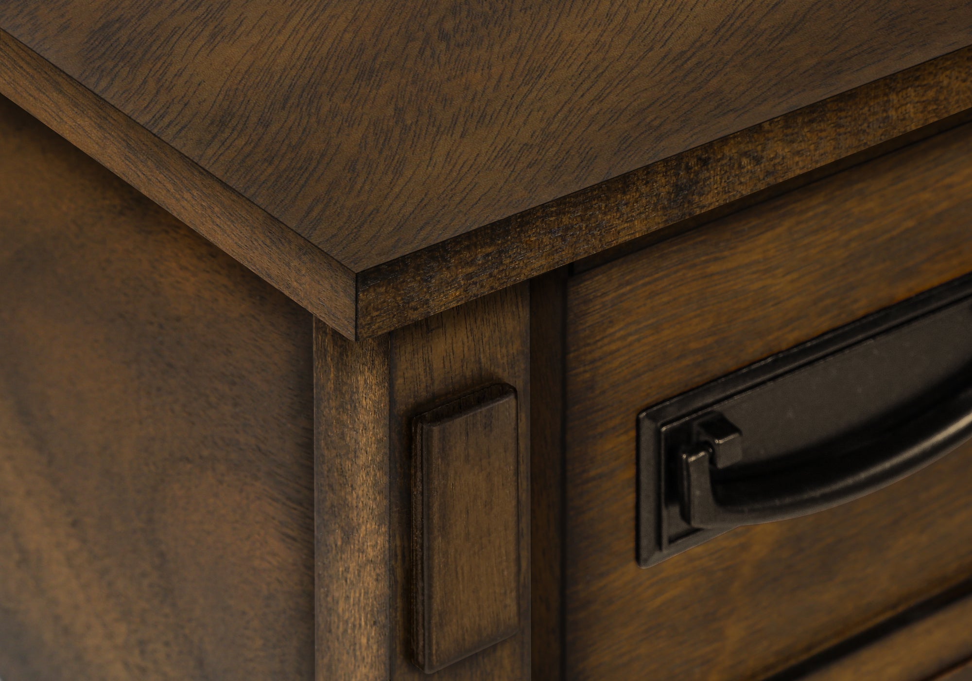 MN-643955    Accent Table, End, Side Table, Nightstand, 2 Tier, Narrow, Storage Drawer, Brown Veneer, Transitional