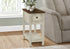MN-A703962    Accent Table, End, Side Table, 2 Tier, Narrow, Bedroom, Lamp, Storage Drawer, Antique White Veneer, Brown Veneer, Transitional