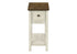 MN-A703962    Accent Table, End, Side Table, 2 Tier, Narrow, Bedroom, Lamp, Storage Drawer, Antique White Veneer, Brown Veneer, Transitional