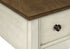 MN-A703962    Accent Table, End, Side Table, 2 Tier, Narrow, Bedroom, Lamp, Storage Drawer, Antique White Veneer, Brown Veneer, Transitional
