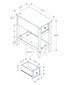 MN-A703963    Accent Table, End, Side Table, 2 Tier, Narrow, Bedroom, Lamp, Storage Drawer, Grey Veneer, Transitional