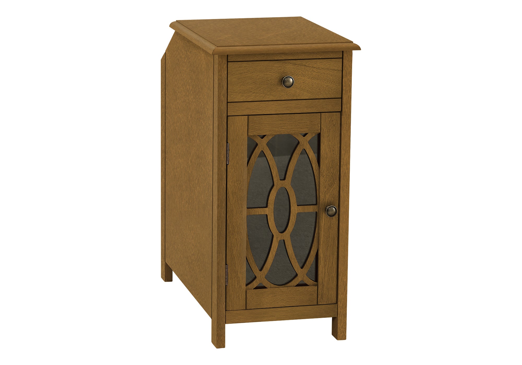 MN-793972    Accent Table, Side Table, End, Narrow, Nightstand, Bedroom, Storage Drawer, Lamp, Brown Veneer, Traditional