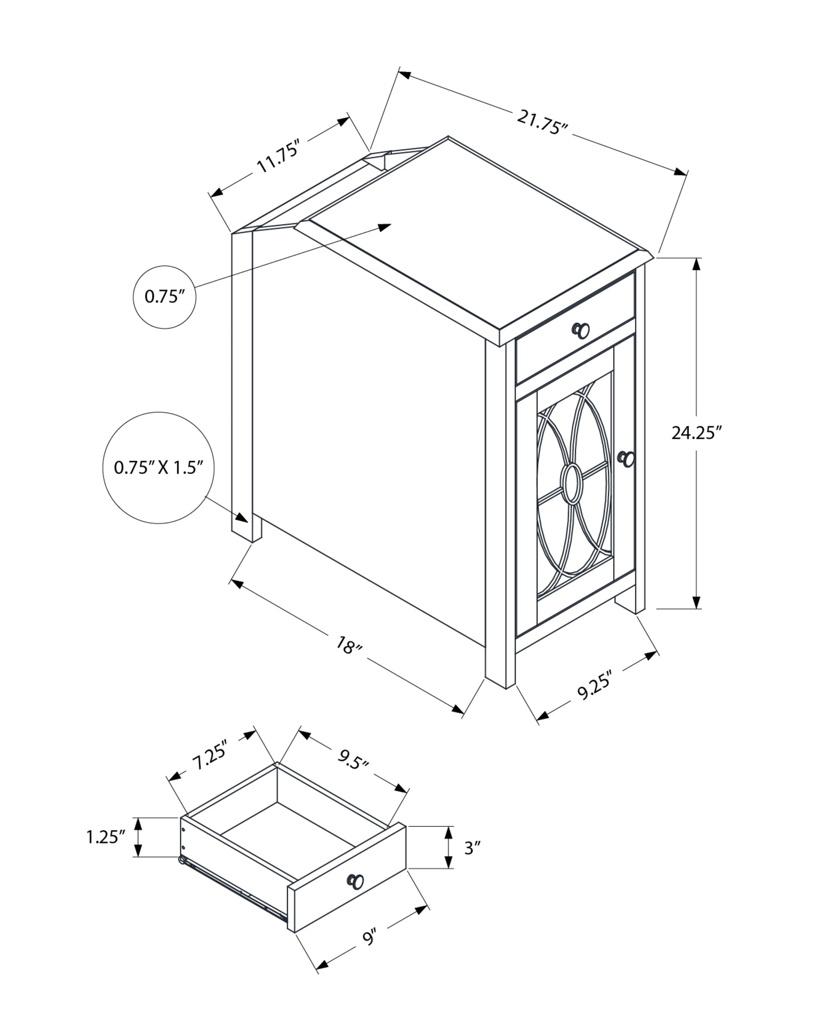 MN-793972    Accent Table, Side Table, End, Narrow, Nightstand, Bedroom, Storage Drawer, Lamp, Brown Veneer, Traditional