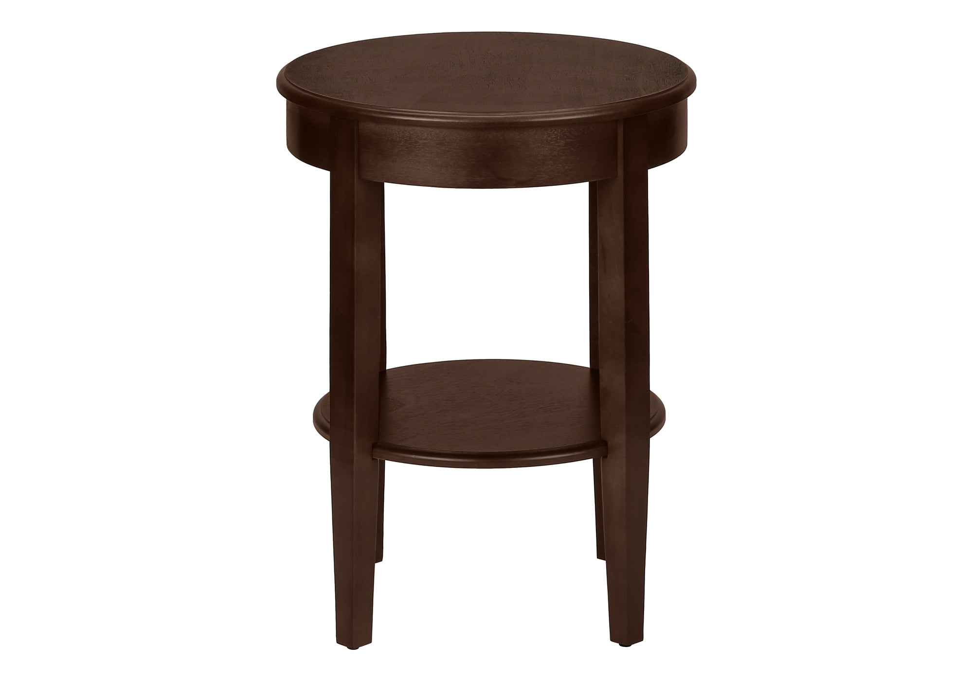 MN-813975    Accent Table, 2 Tier, End, Side Table, Round, Nightstand, Bedroom, Lamp, Brown Veneer, Transitional