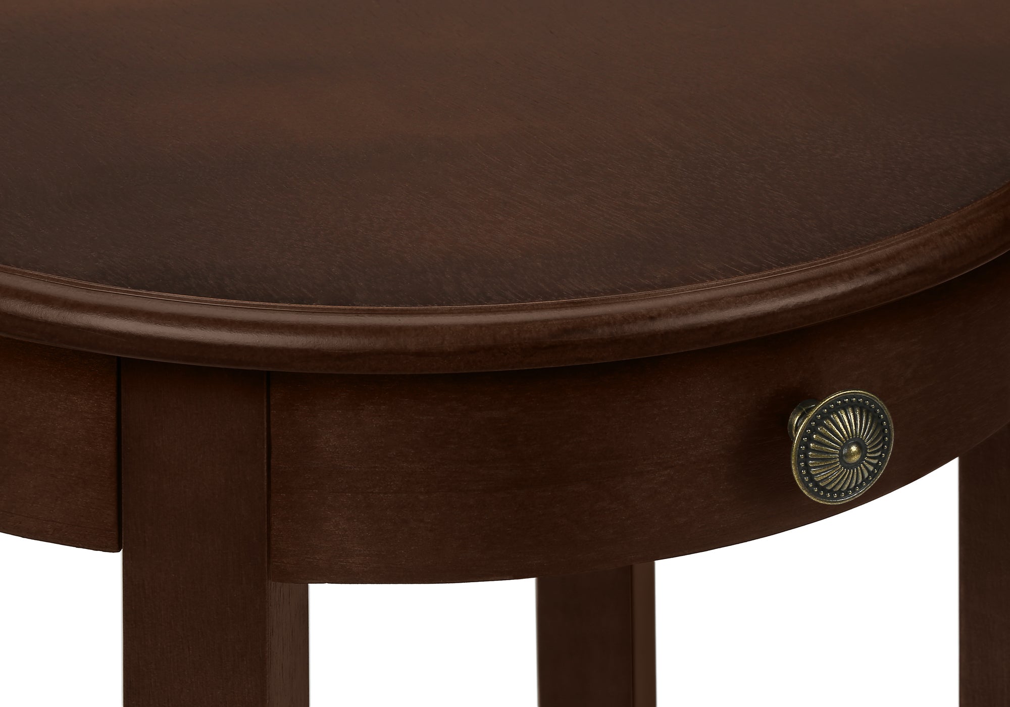 MN-813975    Accent Table, 2 Tier, End, Side Table, Round, Nightstand, Bedroom, Lamp, Brown Veneer, Transitional